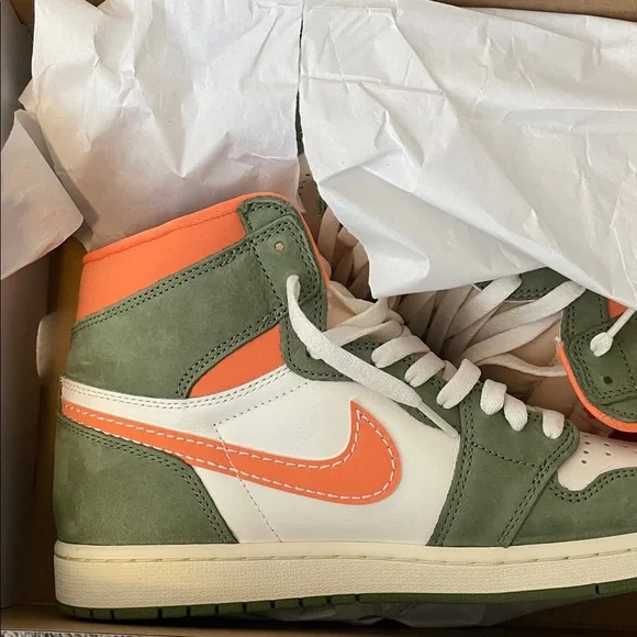 Jordan Air Jordan 1 Retro High OG Craft - Celadon and Orange - Picture 3 of 8